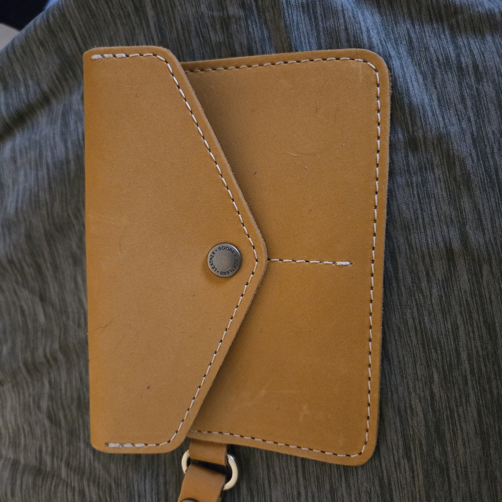 PLG Portland Leather Passport Wristlet In Tumeric